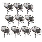 Kit 10 Poltrona Cadeira Suede Cinza