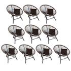 Kit 10 Poltrona Cadeira Suede Marrom