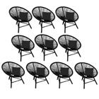 Kit 10 Poltrona Cadeira Suede Preto