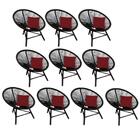 Kit 10 Poltrona Cadeira Suede Vermelho