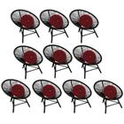 Kit 10 Poltrona Cadeira Suede Vermelho