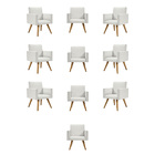Kit 10 Poltronas Decorativa Recepção Oferta Balaqui Linho Lin