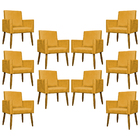 Kit 10 Poltronas Decorativas Para Sala Mari Suede Cores Pé Pa