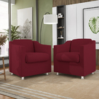 Kit 10 Poltronas Decorativas Recepção Clinica Suede Marsala