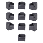 Kit 10 Poltronas Decorativas Tilla Salão Recepção Sala Courin