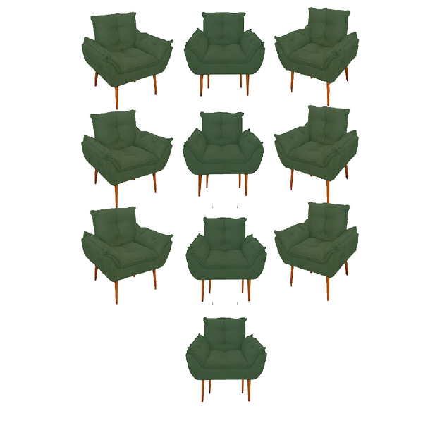 Kit 10 Poltronas Opala Sala Quarto Recepção Salão Verde
