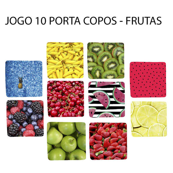 Kit 10 Porta Chopp Personalizado Linda Coleção Frutas E Flore