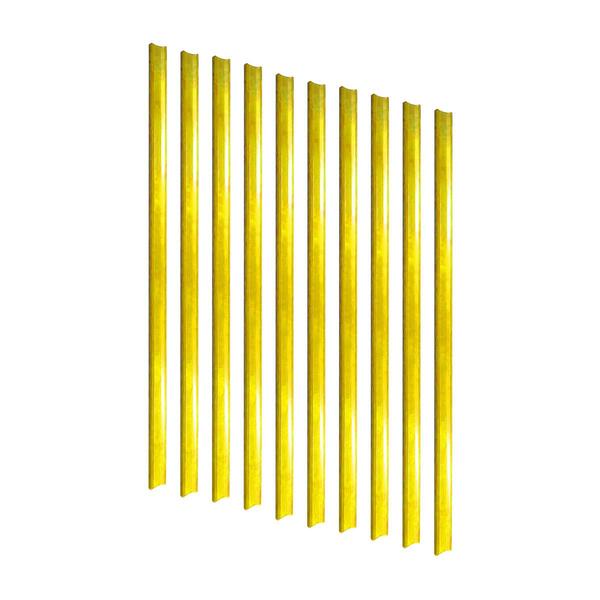 Kit - 10 Porta Etiqueta Simples 90 Cm Amarelo Com Acrílico Ne