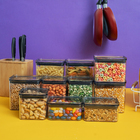 Kit 10 Potes De Acrílico Com Tampa Herméticos Quadrados - Tüd