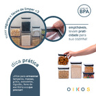 Kit 10 Potes Herméticos De Acrílico Quadrados Mantimento - Oi