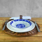 Kit 10 Pratos Fundos Blue Garden 19cm Lyor