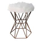 Kit 10 Puff Banqueta Louis Aramado Hexágono Bronze Pelúcia Br