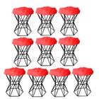 Kit 10 Puff Banqueta Louis Aramado Hexágono Preto Pelúcia Ver