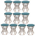 Kit 10 Puff Banqueta Louis Industrial Para Penteadeira Sala H