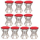 Kit 10 Puff Banqueta Louis Industrial Para Penteadeira Sala H