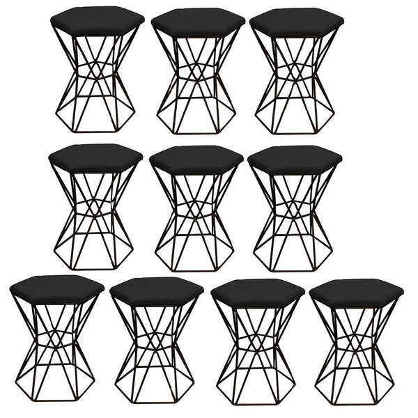 Kit 10 Puff Banqueta Louis Industrial Para Penteadeira Sala H