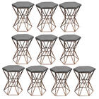 Kit 10 Puff Banqueta Louis Industrial Para Penteadeira Sala H