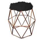 Kit 10 Puff Banqueta Luna Aramado Hexágono Bronze Pelúcia Pre