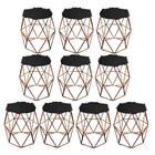 Kit 10 Puff Banqueta Luna Aramado Hexágono Bronze Pelúcia Pre