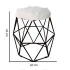 Kit 10 Puff Banqueta Luna Aramado Hexágono Preto Pelúcia Bran