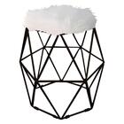 Kit 10 Puff Banqueta Luna Aramado Hexágono Preto Pelúcia Bran