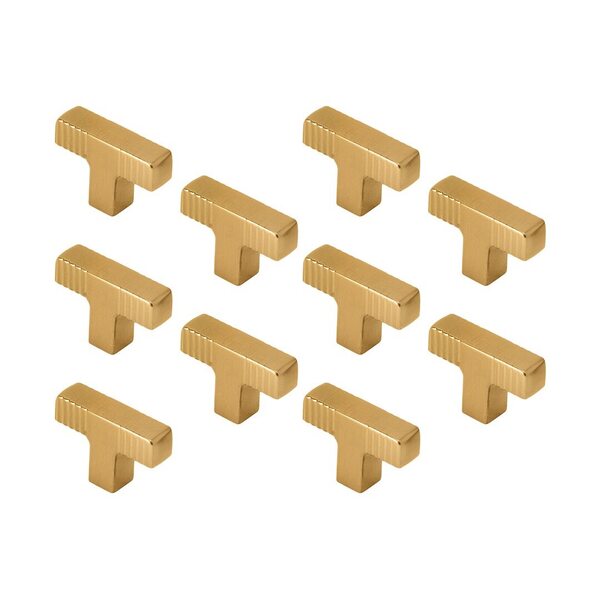 Kit 10 - Puxador Para Móvel Ponto Zamac (petra Dourado Fosco)