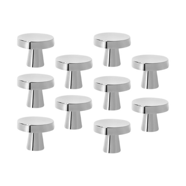 Kit 10 - Puxador Para Móvel Ponto Zamac (pompeia Cromado)