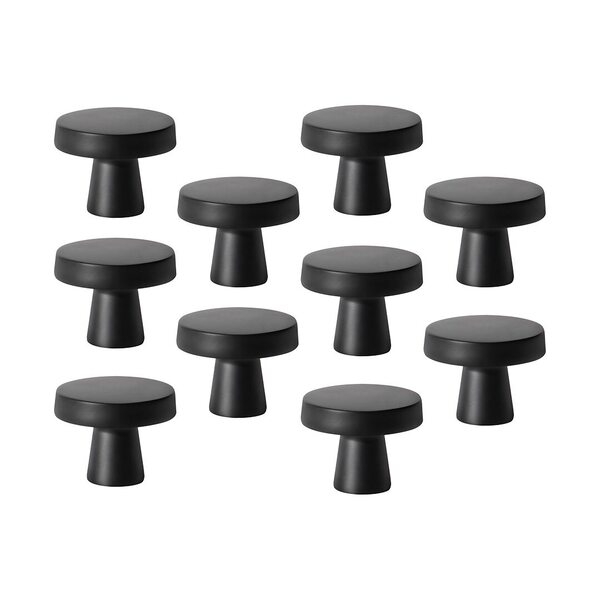 Kit 10 - Puxador Para Móvel Ponto Zamac (pompeia Preto Fosco)