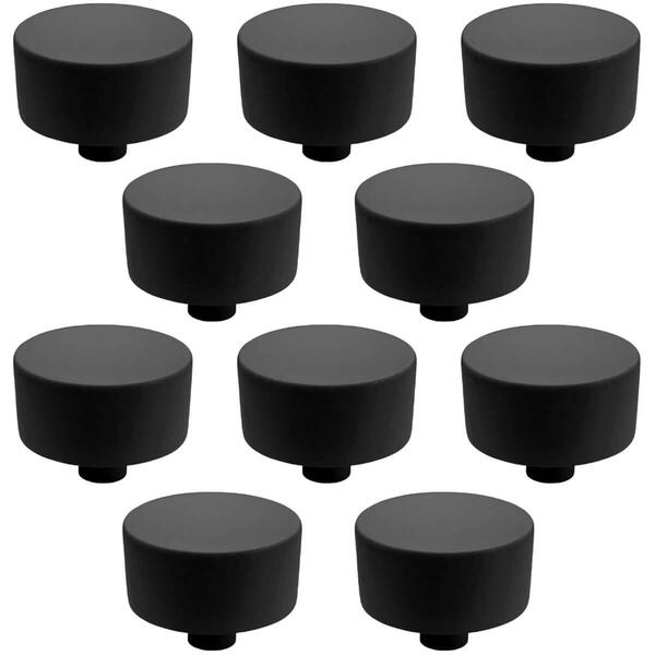 Kit 10 Puxadores 194 Yuma Ponto Preto Fosco Para Móveis Armár