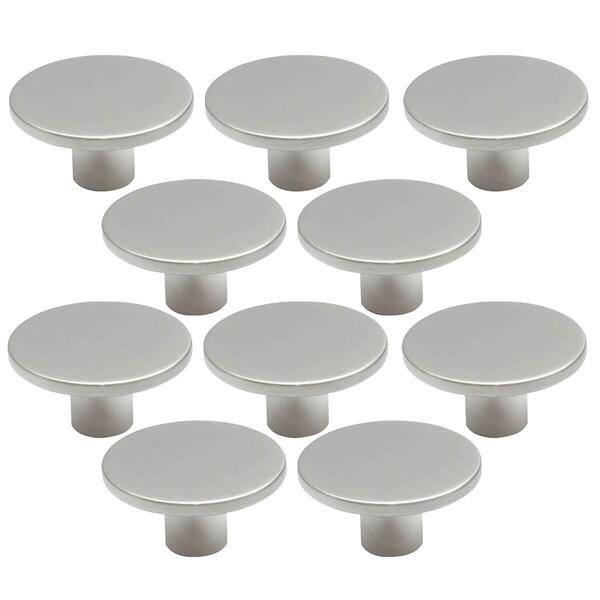 Kit 10 Puxadores 206 Naico Ponto Redondo Cromo Acetinado Para