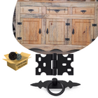 Kit 10 Puxadores Chapa Rustica + 8 Dobradiças Mexicana