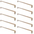 Kit 10 Puxadores Dourados Para Móveis Furação 256mm Gavetas A