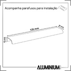 Kit 10 Puxadores Para Móveis Wave Reto Alumínio Champagne 125