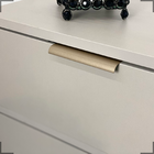 Kit 10 Puxadores Para Móveis Wave Reto Alumínio Champagne 125