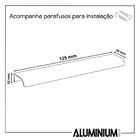 Kit 10 Puxadores Para Móveis Wave Reto Alumínio Titânio 125mm