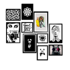 Kit 10 Quadros Decorativos Com Moldura Contemporaneo Good Vib