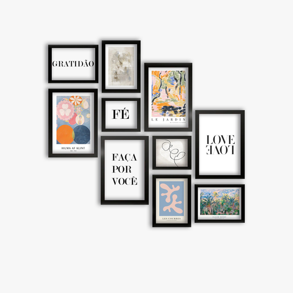 Kit 10 Quadros Decorativos Expressive Prints Monet
