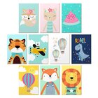 Kit 10 Quadros Para Decoração Quarto Infantil Animais Bebê