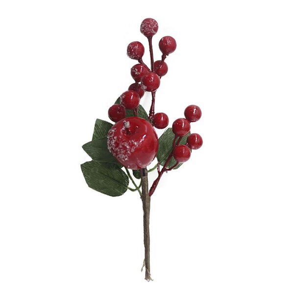 Kit 10 Ramos Artificiais Natalino Maçã Decoração De Natal 21cm