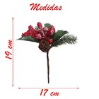 Kit 10 Ramos Artificiais Natalino Nevado Com Frutas Vermelhas