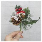 Kit 10 Ramos Cogumelo Decoração Natal Artificial Com Detalhes