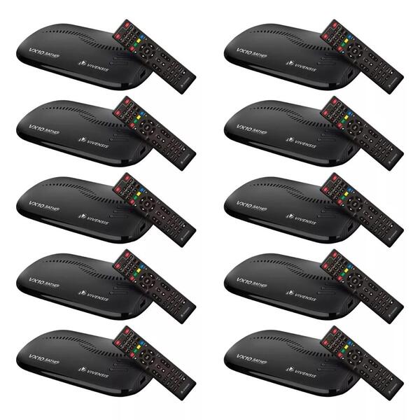 Kit 10 Receptores Vx10 Sat Hd Parabólica Digital Banda Ku Viv