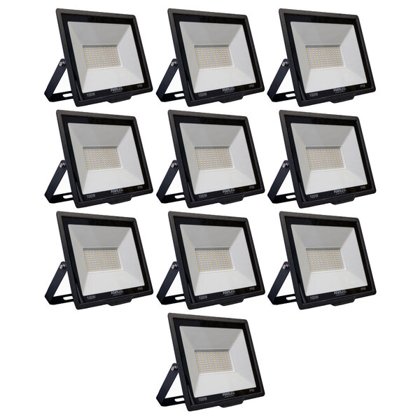 Kit 10 Refletores De Led 100w Fortled