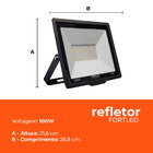 Kit 10 Refletores De Led 100w Fortled