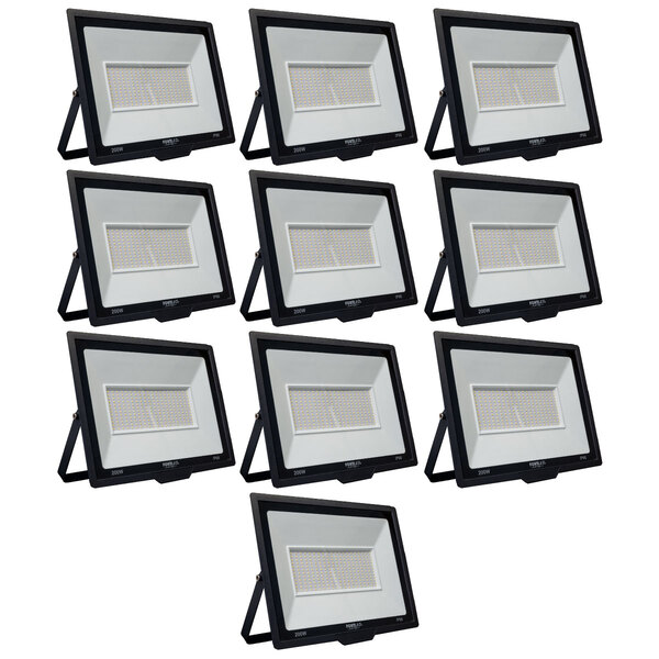 Kit 10 Refletores De Led 200w Fortled