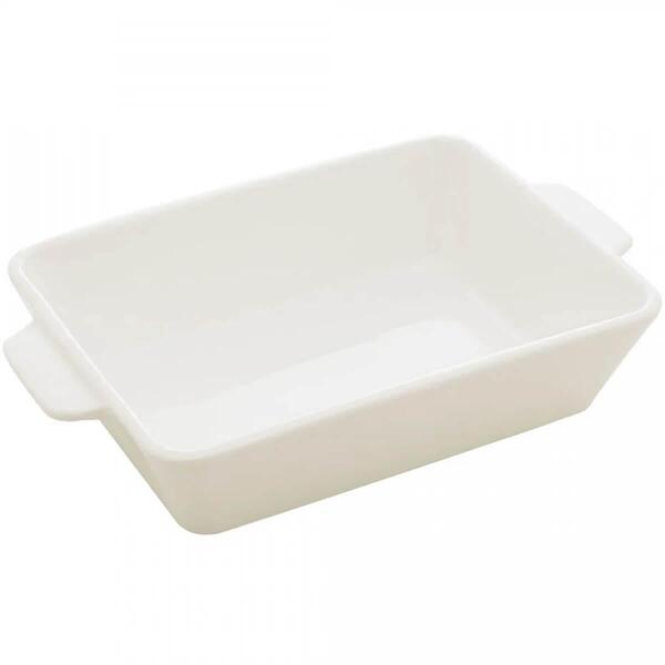 Kit 10 Refratários 23,5x5cm Travessa Porcelana Branca Com Alç