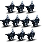 Kit 10 Rodízio Linha Black Parafuso 3/8" 50mm Com Freio 500kg