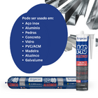 Kit 10 Selantes Aluzinco Argacon Ms40 Cinza 800g Alta Aderênc