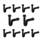 Kit 10 Sifão Sanfonado Preto Cozinha Pia Banheiro Tanque