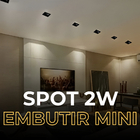 Kit 10 Spot Embutir De Led 2w 3000k 24° Mini Quadrado P/ Teto